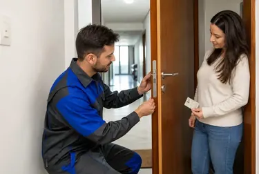 Chaveiro abrindo uma porta com ferramentas especializadas em Betim.